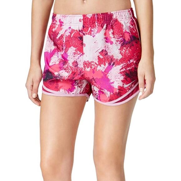 Nike Women's Dry Printed Tempo Running Shorts Pink Splatter XL Annette - Picture 1 of 10